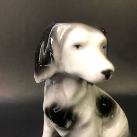 vintage spaniel made in japan figurine black and white spotted as is 3.5 inches - Picture 4 of 11